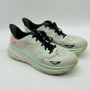 Hoka One One Clifton 9 Running Shoes Women''s 11B Seafoam Athletic Sneakers